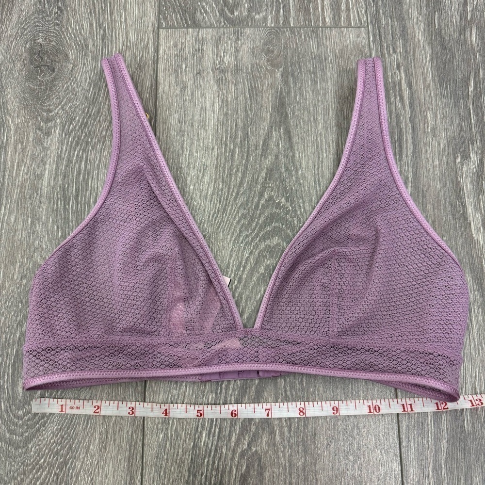 Victoria’s Secret Lavender Mesh Sheer Wireless Bra Women’s Medium No Padding - Picture 7 of 7